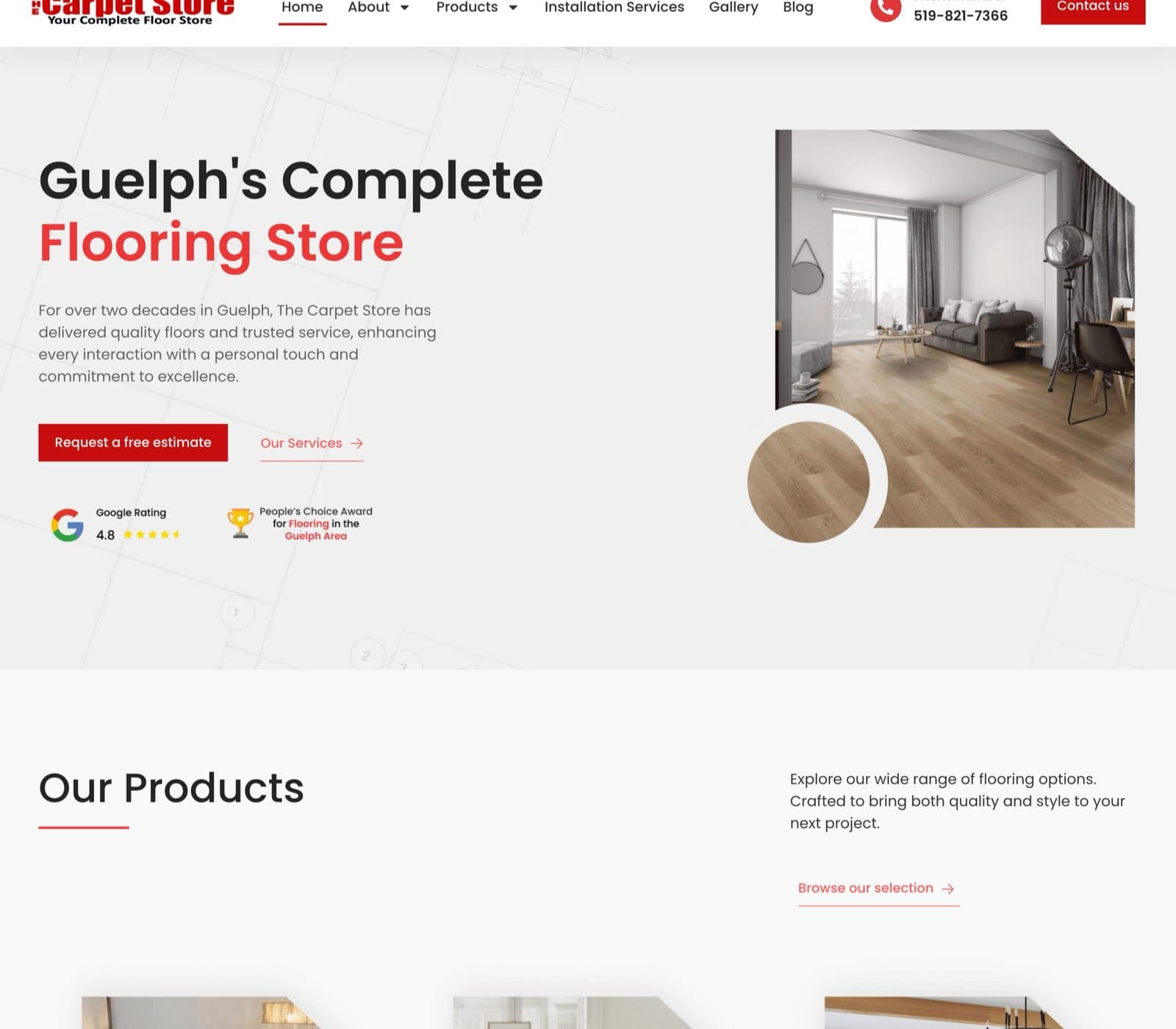 The Carpet Store, the shipped site