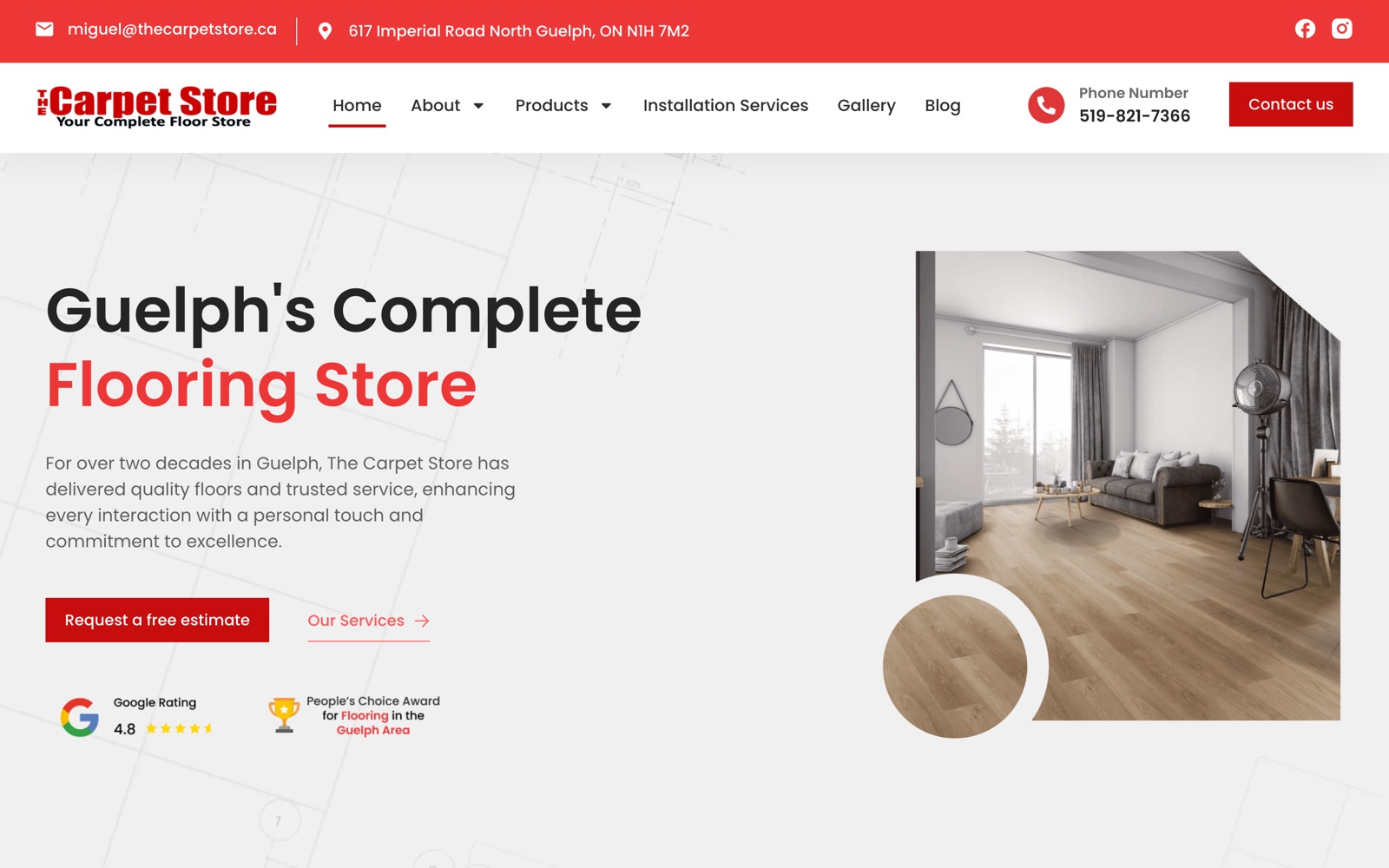 The Carpet Store website