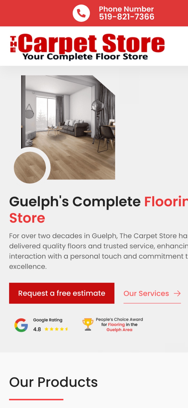 The Carpet Store on mobile