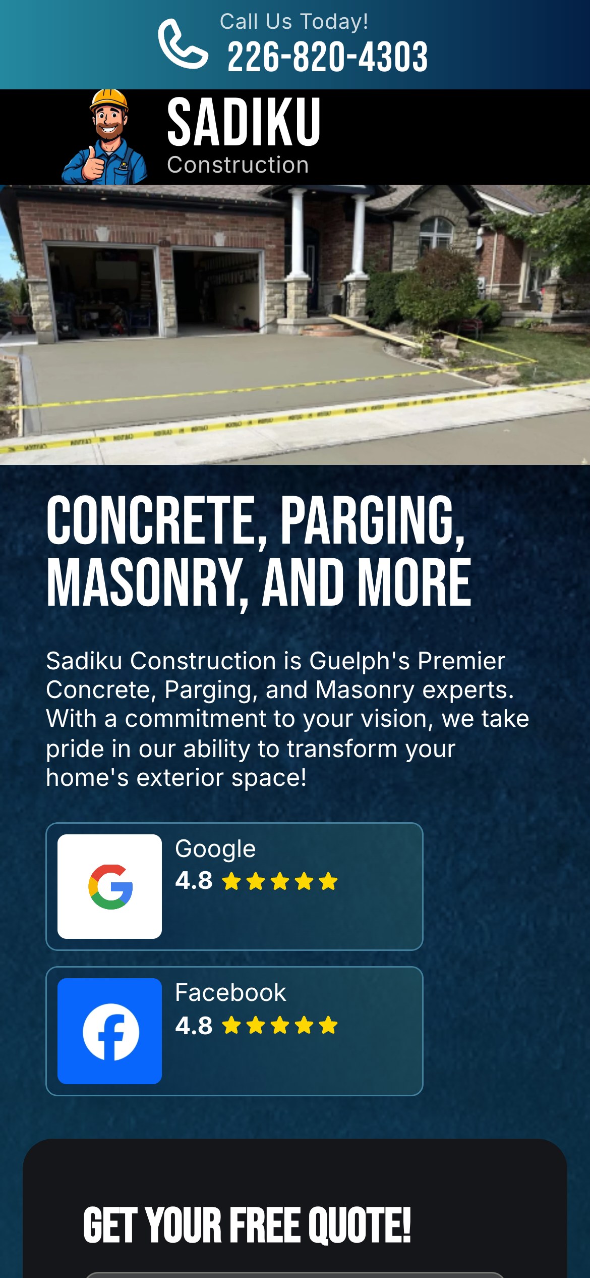 Sadiku Construction on mobile